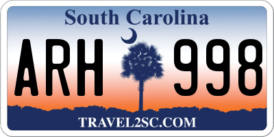 SC license plate ARH998