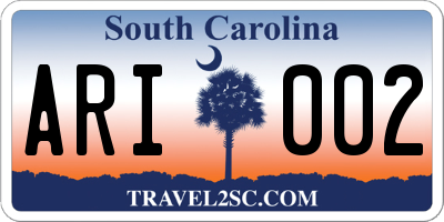 SC license plate ARI002