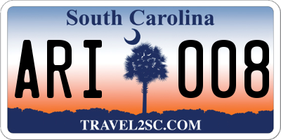 SC license plate ARI008