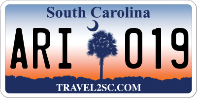 SC license plate ARI019