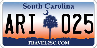 SC license plate ARI025