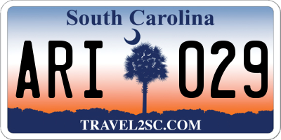 SC license plate ARI029