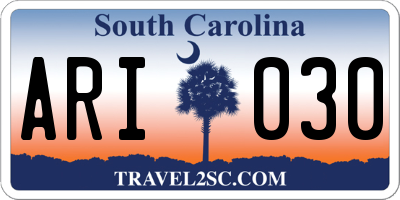 SC license plate ARI030