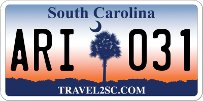 SC license plate ARI031