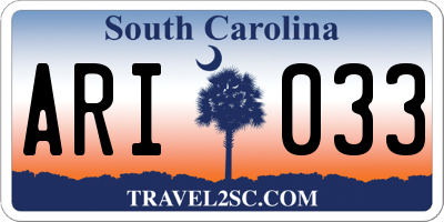 SC license plate ARI033