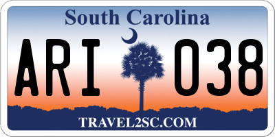 SC license plate ARI038