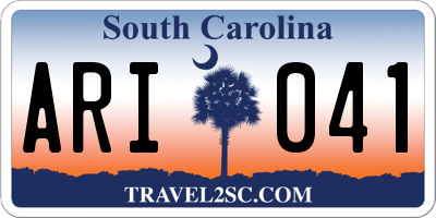 SC license plate ARI041