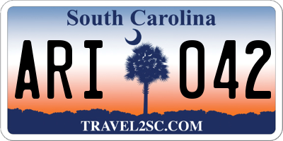 SC license plate ARI042