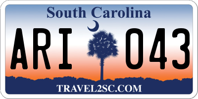 SC license plate ARI043