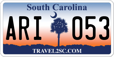 SC license plate ARI053