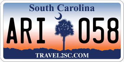 SC license plate ARI058