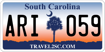 SC license plate ARI059