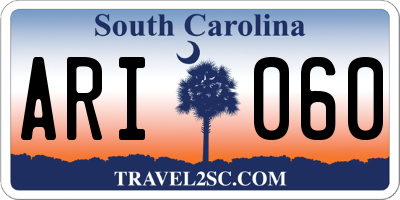 SC license plate ARI060