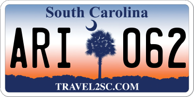 SC license plate ARI062