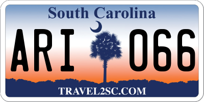 SC license plate ARI066