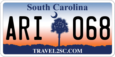 SC license plate ARI068