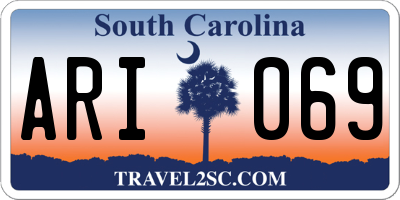 SC license plate ARI069