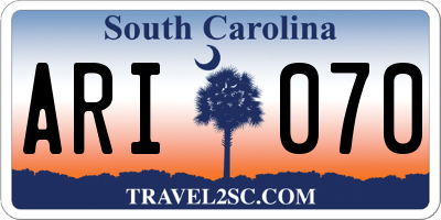 SC license plate ARI070