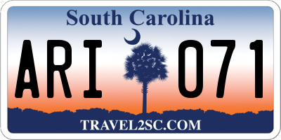 SC license plate ARI071