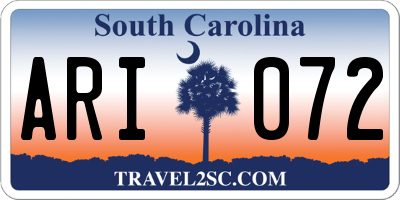 SC license plate ARI072