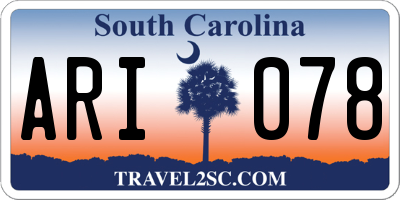 SC license plate ARI078