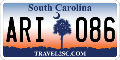 SC license plate ARI086