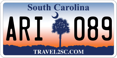 SC license plate ARI089