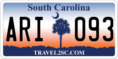 SC license plate ARI093