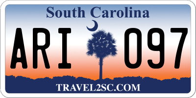 SC license plate ARI097