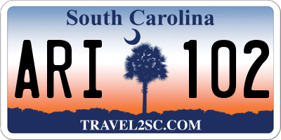 SC license plate ARI102