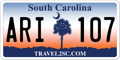 SC license plate ARI107