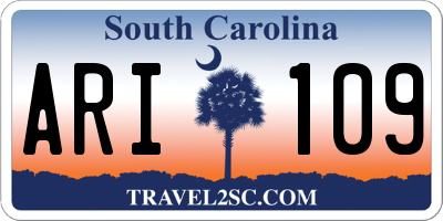 SC license plate ARI109