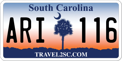 SC license plate ARI116
