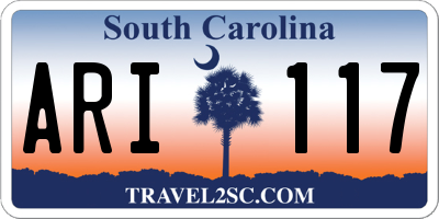 SC license plate ARI117