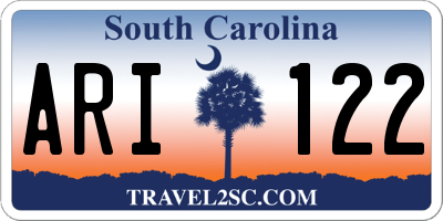 SC license plate ARI122