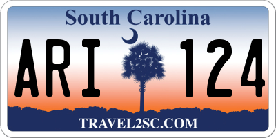 SC license plate ARI124