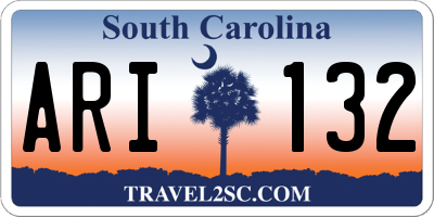 SC license plate ARI132