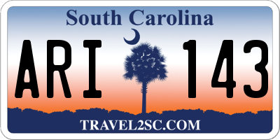 SC license plate ARI143