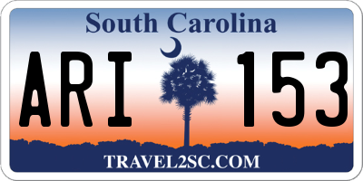 SC license plate ARI153