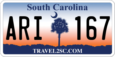 SC license plate ARI167