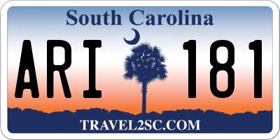 SC license plate ARI181