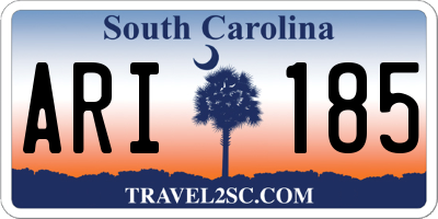 SC license plate ARI185