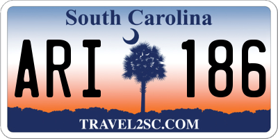 SC license plate ARI186