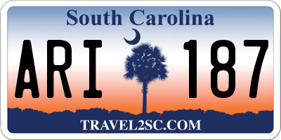 SC license plate ARI187