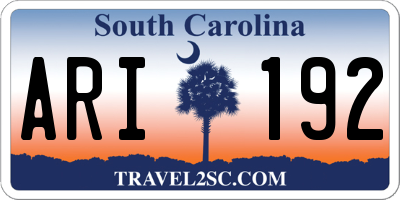 SC license plate ARI192