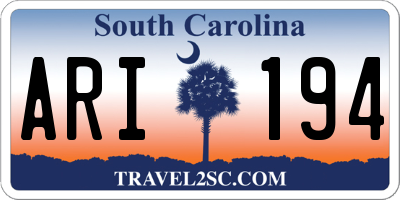 SC license plate ARI194