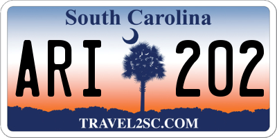 SC license plate ARI202