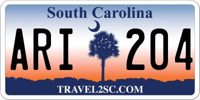 SC license plate ARI204