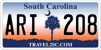 SC license plate ARI208