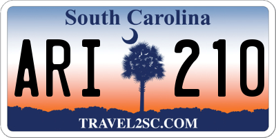SC license plate ARI210